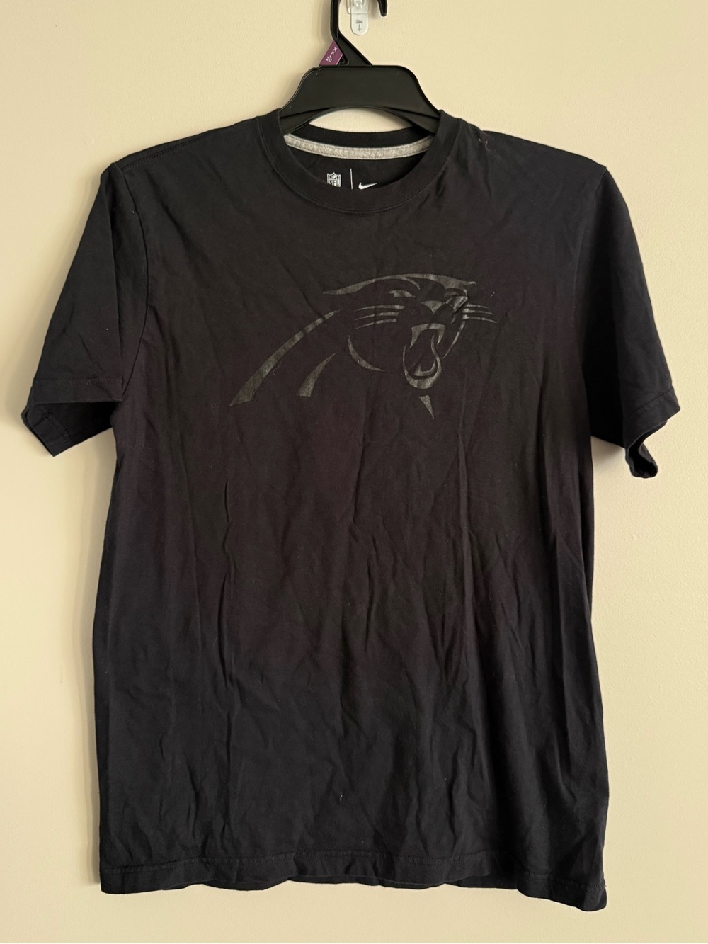 NFL Black Crew Neck Panthers Tee